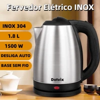 Imagem da promoção Chaleira Elétrica de Aço Inox, 1.8L , 127V/220V, Ferve Água Rápido com Tampa e Desligamento Automáti