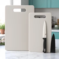 Imagem da promoção Kit 2 Tábuas de Corte + Faca de Cozinha Profissional Inox – Antiderrapante, Resistente, para Carnes,