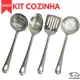 Utensilios para Cozinha INOX 4pçs - Espatula Escumadeira Colher de Arroz Concha Louça Comida Casa em oferta
