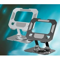 Imagem da promoção Suporte de Mesa base redonda 360 Graus em Alumínio Ajustável Antiderrapante P/Tablet e Celular