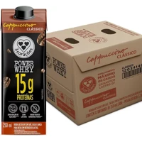Imagem da promoção 3 Corações Bebida Láctea Cappuccino Power Whey Clássico 15g Proteína 250ml - 12 Unidades