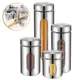 Jogo Potes Inox Vidro Mantimentos Condimentos Visor Cozinha Conserva Cereais Organização Temperos em oferta
