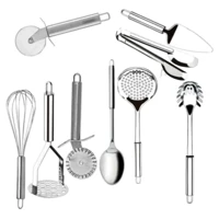 Imagem da promoção Kit 12 Talheres Utensílios Cozinha Em Aço Inox Multiuso Top 1 Jogo Completo