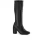 Bota Feminina Lumiss Cano Longo Stretch Bico Quadrado Salto Alto Grosso Confortável Montaria Macia F em oferta