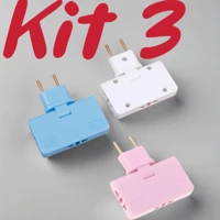Imagem da promoção Kit 3 Adaptador de extensão de plugue de alimentação 3 em 1 ajustável em 180 graus