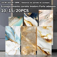 Imagem da promoção 10/15/20PC Adesivos de Parede 60x30 Revestimento em Mármore Placas Adesivas Banheiro Cozinha Lavabo