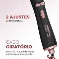 Imagem da promoção Escova Rotativa Modeladora Mondial Black Rose ERB-01 Bivolt 127V/220V