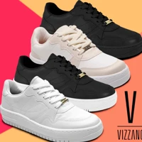 Imagem da promoção Tênis Vizzano Feminino Casual Plataforma Macia Moda Passeio Leve Ultra Conforto Flatform Pelica Conf