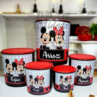 Imagem da promoção Kit de potes mantimentos 5 peças plástico porta mantimentos para cozinha