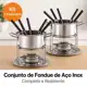 Kit Duas Peças Fondue Aço Inox 11 Peças (Cada) Chocolate Frutas Carne Queijo em oferta