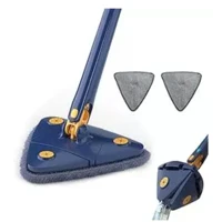Imagem da promoção Esfregão Triangulo Mop Com 2 Panos Ajustável Giratória 360° Limpeza Banheiro Chão Janela Teto