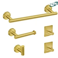 Imagem da promoção Kit Acessórios Banheiro Dourado Toalheiros Suportes Para Papel Higiênico 5 Peças Yesop