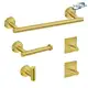 Kit Acessórios Banheiro Dourado Toalheiros Suportes Para Papel Higiênico 5 Peças Yesop em oferta