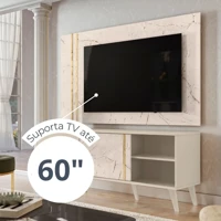 Imagem da promoção Rack com Painel para TV até 65 Polegadas 2 Portas Cronos Calacata/Offwhite