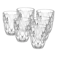 Imagem da promoção Jogo 6 Copos Baixos Diamond 300ml Vidro Grosso Diamante Luxo