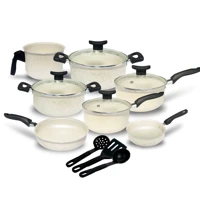 Imagem da promoção Conjunto Jogo de Panelas Azul Teflon 10 Pçs Antiaderente Tampa de Vidro Atenas