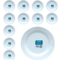 Imagem da promoção Prato Raso Opaline Menu Branco Kit 6/12 Vidro Temperado Resistente