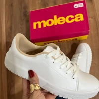 Imagem da promoção Tênis Branco Feminino Casual Moleca leve e Confortável Original
