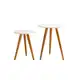 Conjunto de Mesinha Lateral Redonda Sala Pe Madeira Retro Sala Quarto em oferta