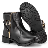 Imagem da promoção Bota Botinha Feminina Casual Cano Curto Sem Salto Moda Blogueira Inverno com Zíper