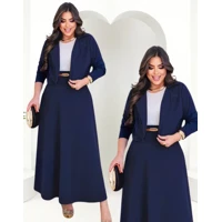 Imagem da promoção Conjunto Blazer Feminino 4 Peças Com Cinto Crepe Moda Evangelica Social Congresso