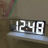 Imagem da promoção Relógio Despertador Digital De Mesa 16X2.5X6cm Decorativo Alarme Temperatura Pilha AAA Usb Preto