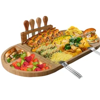 Imagem da promoção Petisqueira Tábua Para Queijos e Frios Mesa Formato Coração Divisórias Magnético com Facas e Garfos