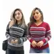 Kit 2 Blusas Femininas Tricô Manga Longa Gola V Tricot Moda em oferta