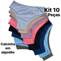 Imagem da promoção Kit Calcinhas Algodão Conforto Básica Cores Variadas