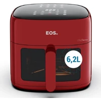 Imagem da oferta Fritadeira Sem Óleo Air Fryer Eos Chef Gourmet 6.2 Litros Compacta Digital Vermelho Eaf60v 110v
