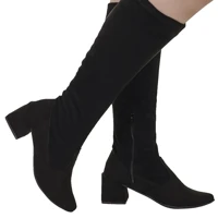 Imagem da promoção Bota Feminina Cano Longo com Stretch Salto Grosso e Bico Fino