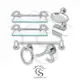 Kit Acessóriso Porta Shampoo Banheiro Inox 5 Peças + 2 Porta Shampoo Xampu Reto Inox em oferta