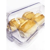 Imagem da promoção Porta Pão Cristal Armazenador Com Tampa Articulável Profissional Para Pães Bolos Mesa 30x20cm