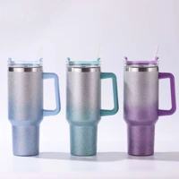 Imagem da promoção Copo garrafa Térmica Inox 1200ml Parede Dupla tampa Canudo Premium Cor Degrade