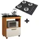 Kit Balcão Salvia Mais Fogão Cooktop 4 Bocas Preto Chamalux em oferta