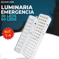 Imagem da promoção Kit 4 Luminária Emergência Lâmpada 30 ou 60 Leds Recarregável Bivolt Luz Branca Fria