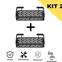 Imagem da promoção Kit de 2 Prateleira Organizador De Parede Aluminio Suporte De Adesivo Sem Furos Moderno
