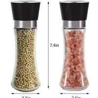 Imagem da promoção Moedor De Tempero 210ML Com Regulador Sal Pimenta Porta Condimentos Especiarias De Vidro
