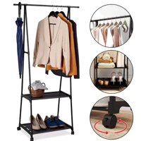 Imagem da promoção Arara De Roupas Com Rodinha Prateleira Cabideiro De Chão Para Loja Casa Quarto