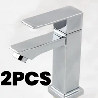 Imagem da promoção 2 Unidades Banheiro Inox Monocomando Moderna Abs Luxo 1/4 De Volta Cromo Premium Torneira Banheiro I