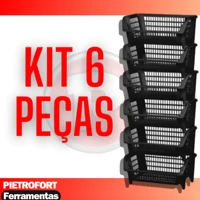 Imagem da promoção Cesto Empilhavel Expositor Organizador Preto 6 Unidades