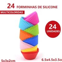 Imagem da promoção OFERTA Forminhas Multicolorida 24 ou 12Uns Forma Redonda 6.5cm Silicone Ou 5cm Brigadeiro Tortinha B