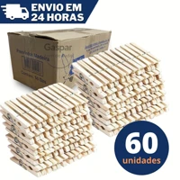 Imagem da promoção Prendedores Pregadores Roupa Madeira Artesanato Embalagem c/ 60 unidades