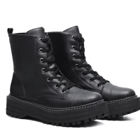 Imagem da promoção Bota Coturno Feminino Falcucci Blogueira Militar Tratorado Plataforma Confort