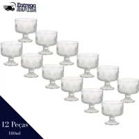 Imagem da promoção Jogo Taças Em Vidro 140ml Sobremesa Sorvete Doces Kit Com 12 Peças