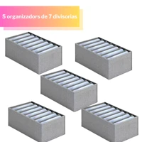 Imagem da promoção KIT 5 Organizador De Gavetas De Jeans Dobráveis/Roupas De Compartimento De Malha Economia De Espaço