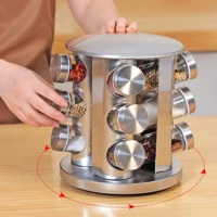 Imagem da promoção Porta Tempero Inox Giratório Vidro 12 Potes 360