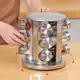 Porta Tempero Inox Giratório Vidro 12 Potes 360 em oferta