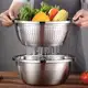 Escorredor De Arroz Inox Legumes Frutas Multiuso Cozinha Alça Coador Peneira Drenagem Inoxidável 30c em oferta