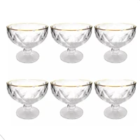 Imagem da promoção Conjunto Jogo de 6 taças sobremesa diamound diamante 310ml sorvete transparente